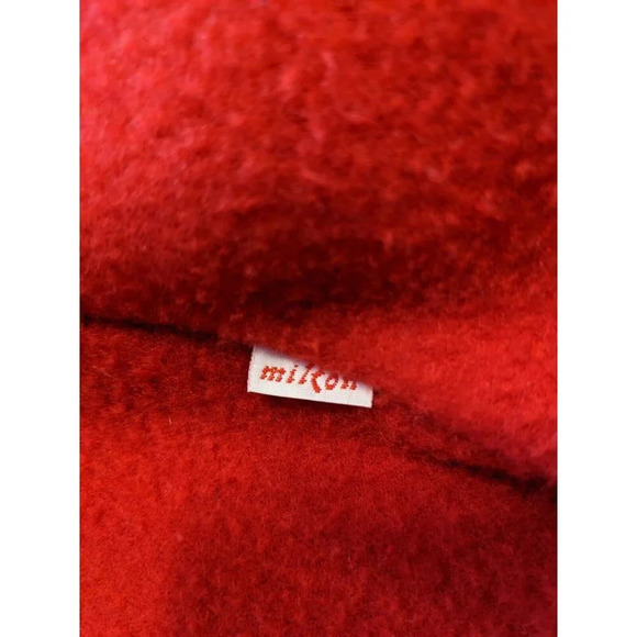 Girls 4T Vintage 90s Hooded Cape Poncho Red Fleece Faux Fur Trim Armholes Warm - Picture 4 of 4
